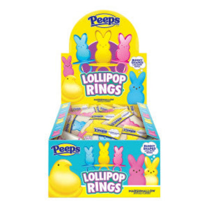 Peeps Bunny Lollipop Rings 0.42oz - 24ct