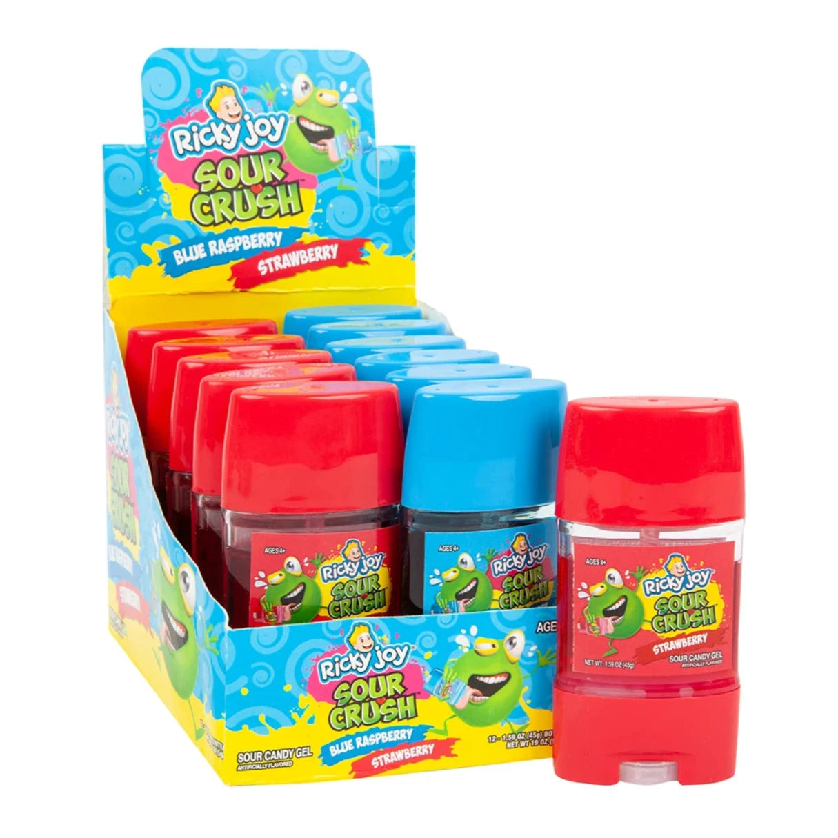 Strawberry Ricky Ricky Joy Sour Crush Gel Blue Raspberry and Strawberry Flavors 1.59oz ...