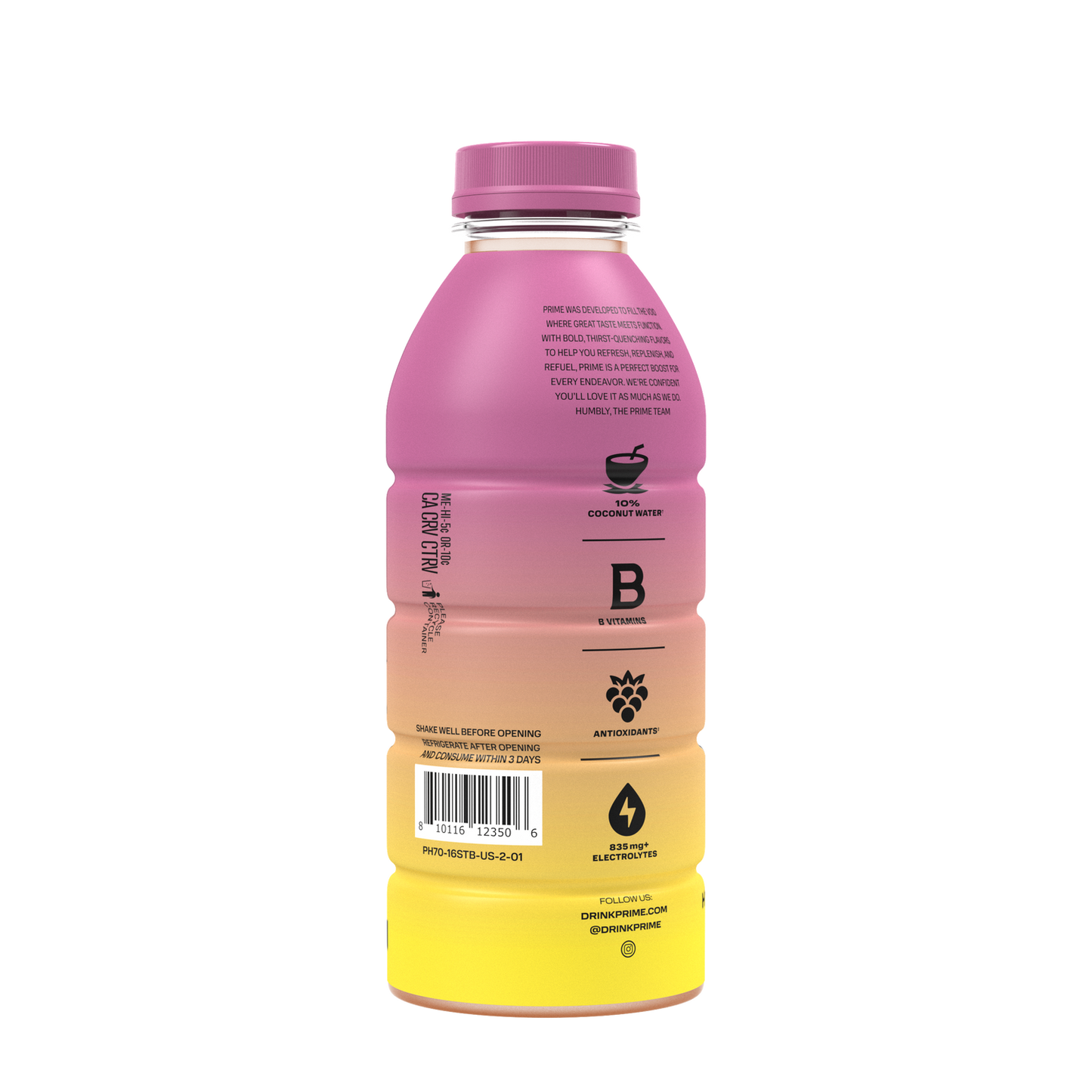 Prime Hydration Drink Strawberry Banana 16.9oz - 12ct