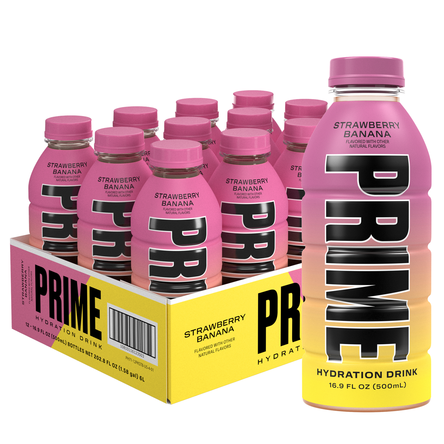 Prime Hydration Drink Strawberry Banana 16.9oz - 12ct