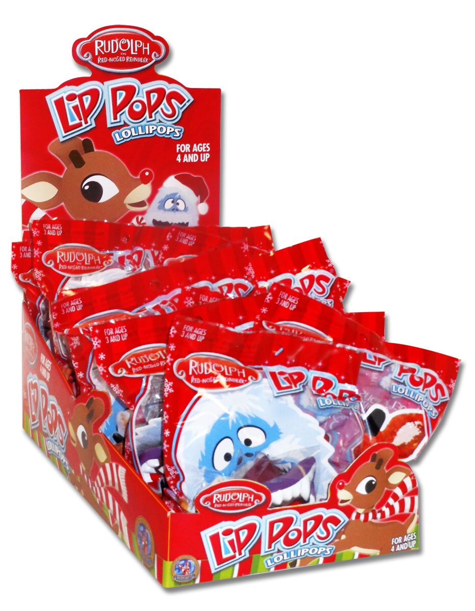 Flix Rudolph & Friends Lips Lollipops 0.56oz - 12ct