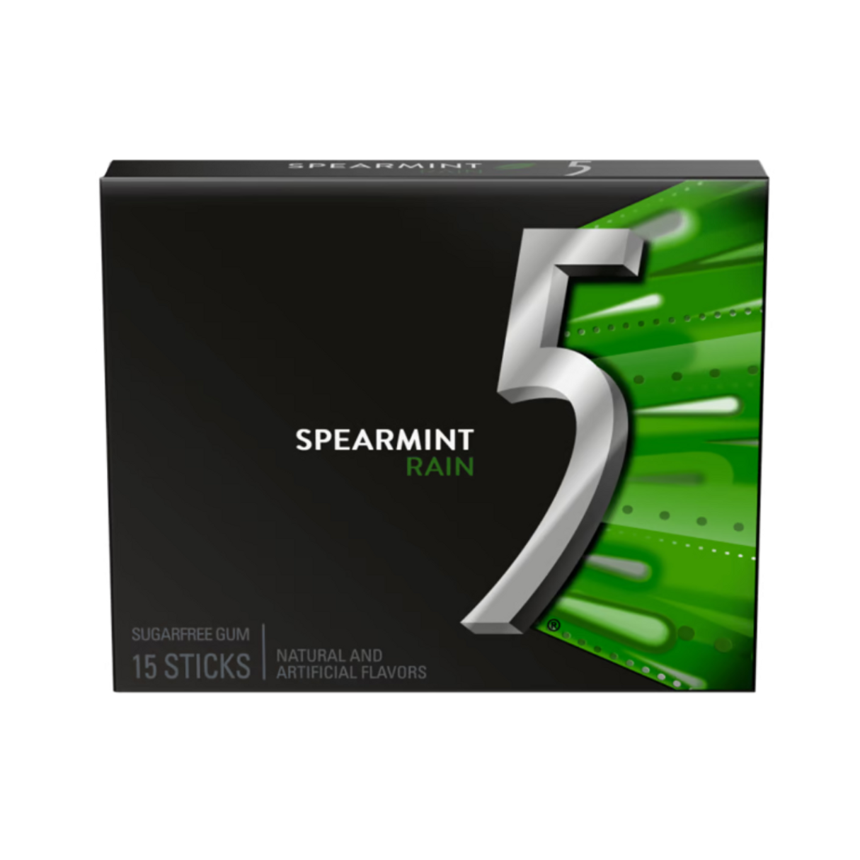 5 Gum Spearmint Rain Sugarfree 15pc - 10ct