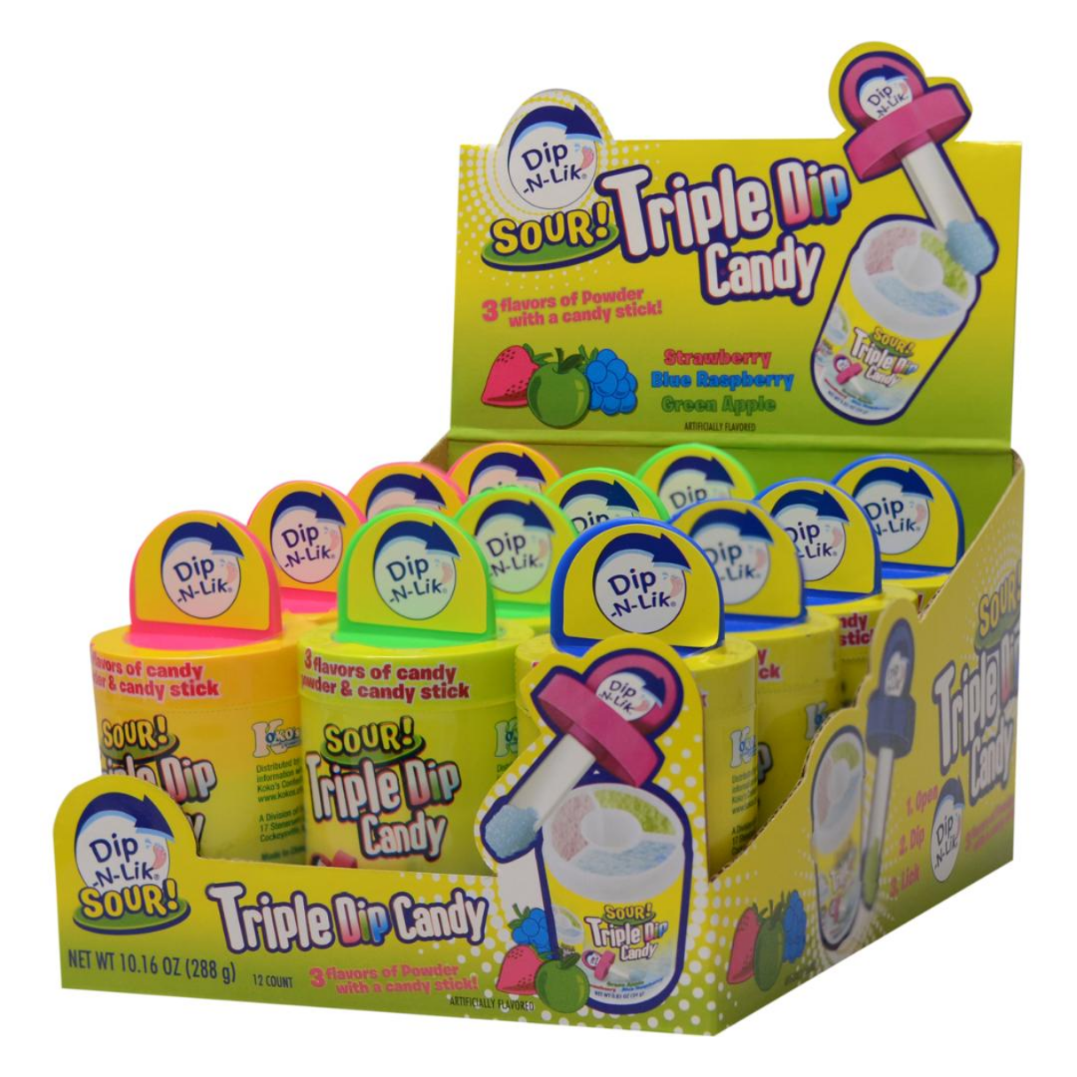 Koko's Dip-N-Lik Sour Triple Dip Candy 24g - 12ct