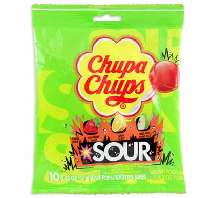 Chupa Cups Sour Lollipops 4.2oz - 12ct