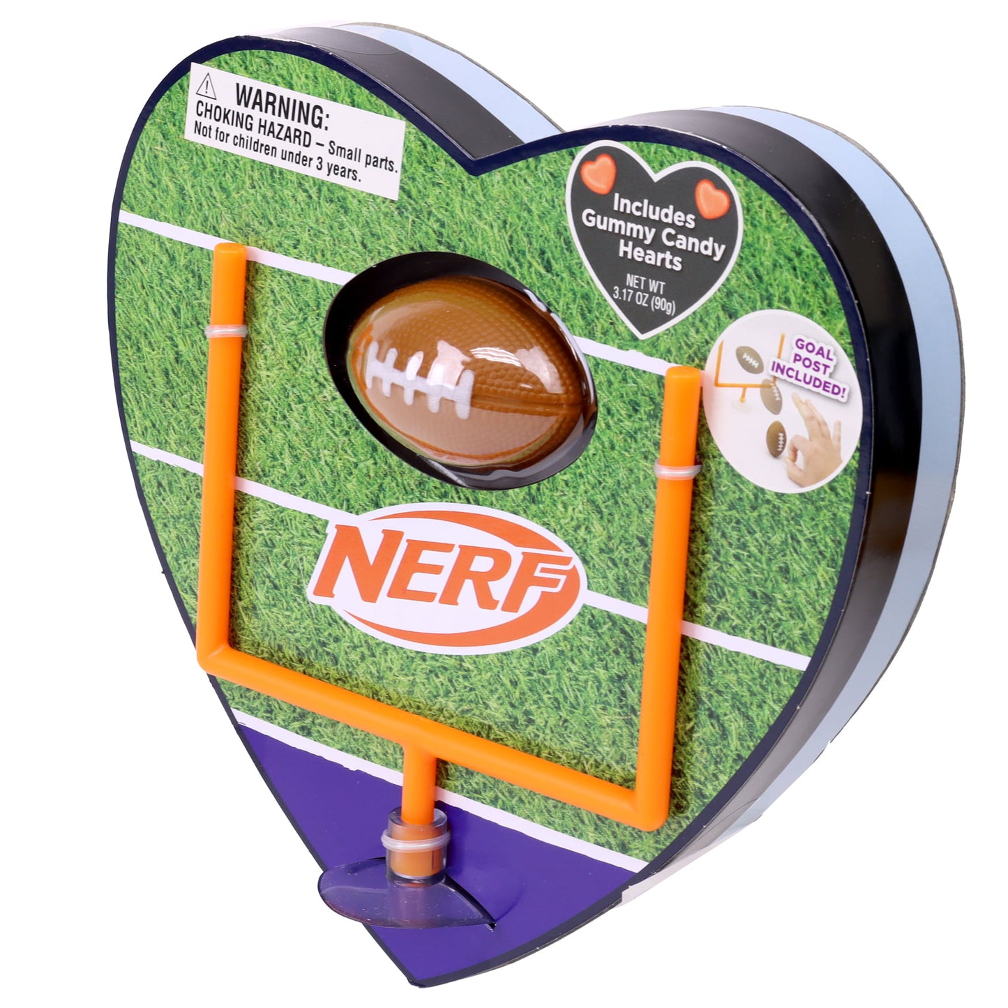 Frankford Nerf Heart Football Game & Candy 3.17oz - 6ct