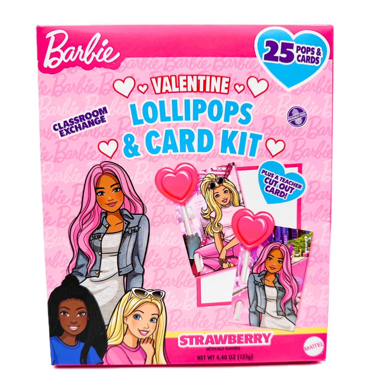 Barbie Valentine Lollipop and Card Kit 25pc - 6ct