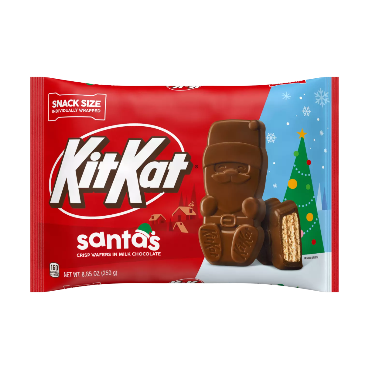 Kit Kat Milk Chocolate Snack Size Santas 8.85oz - 6ct