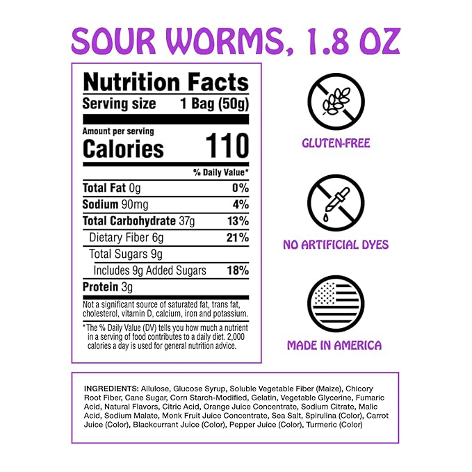 Rotten Sour Gummy Worms 1.8oz - 8ct