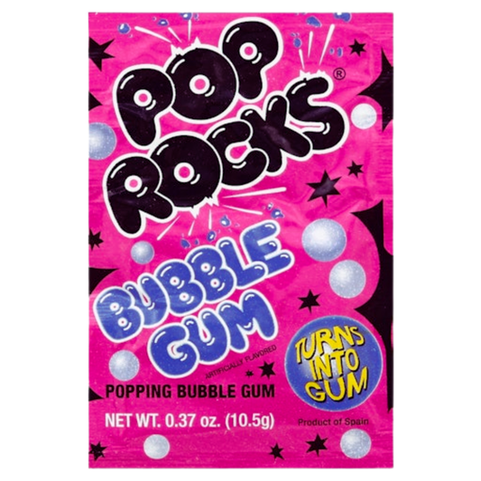 Pop Rocks Bubble Gum Popping Candy .33oz 24ct