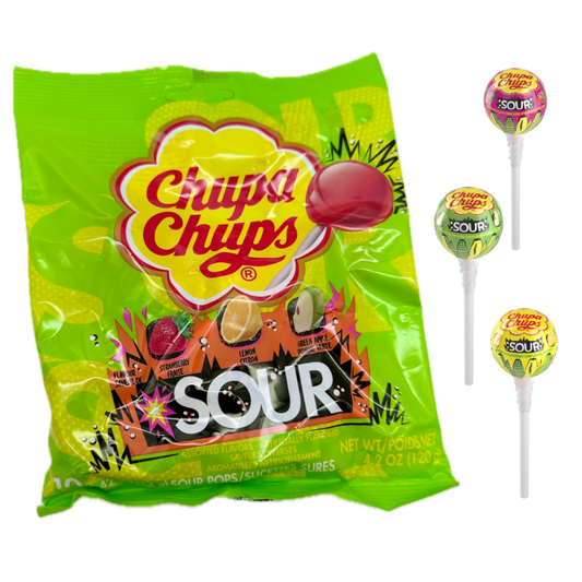 Chupa Cups Sour Lollipops 4.2oz - 12ct