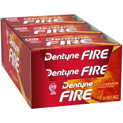 Dentyne Ice Sugarless Gum Cinnamon Fire - 9ct