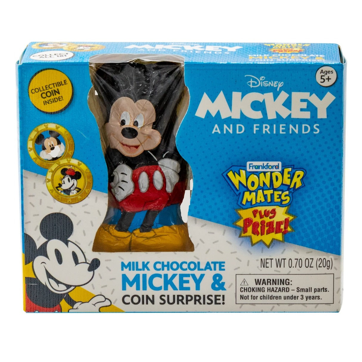 Frankford Mickey and Friends Wonder Mates Milk Chocolate Candy & Coin Surprise  .70oz - 84ct