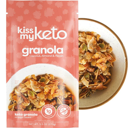 Kiss My Keto Coconut, Almond, & Pecan Granola 9.5oz - 6ct