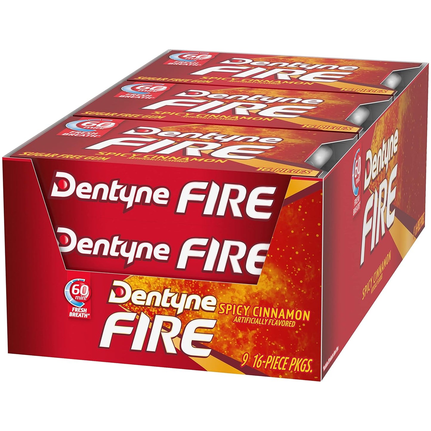 Dentyne Ice Sugarless Gum Cinnamon Fire - 9ct