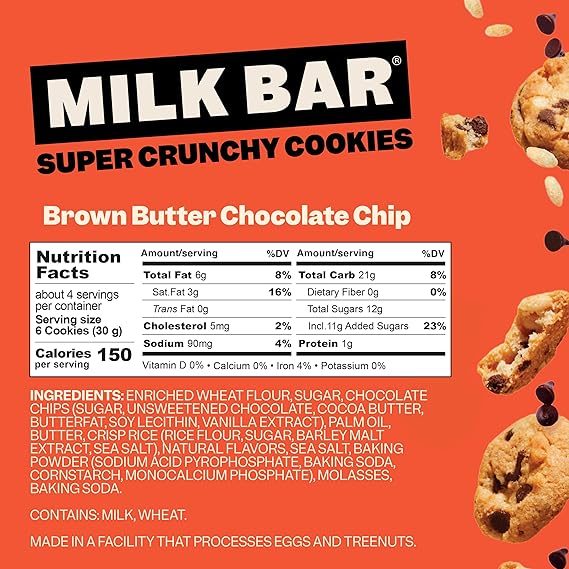 Milk Bar Brown Butter Chocolate Chip Cookies 4.5oz - 12ct