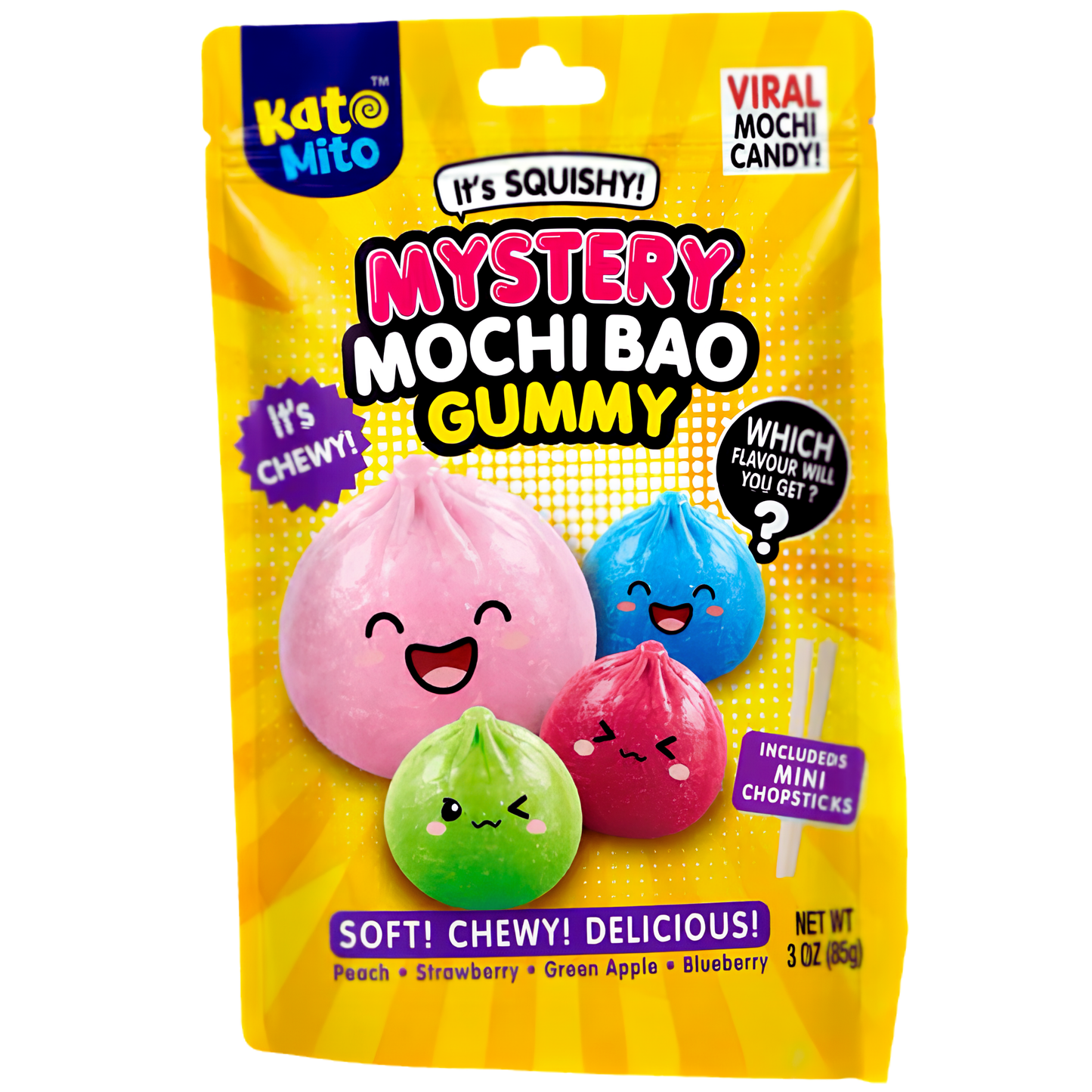 Mochi Mystery Bao Gummy Fruity Mix 3oz 12ct