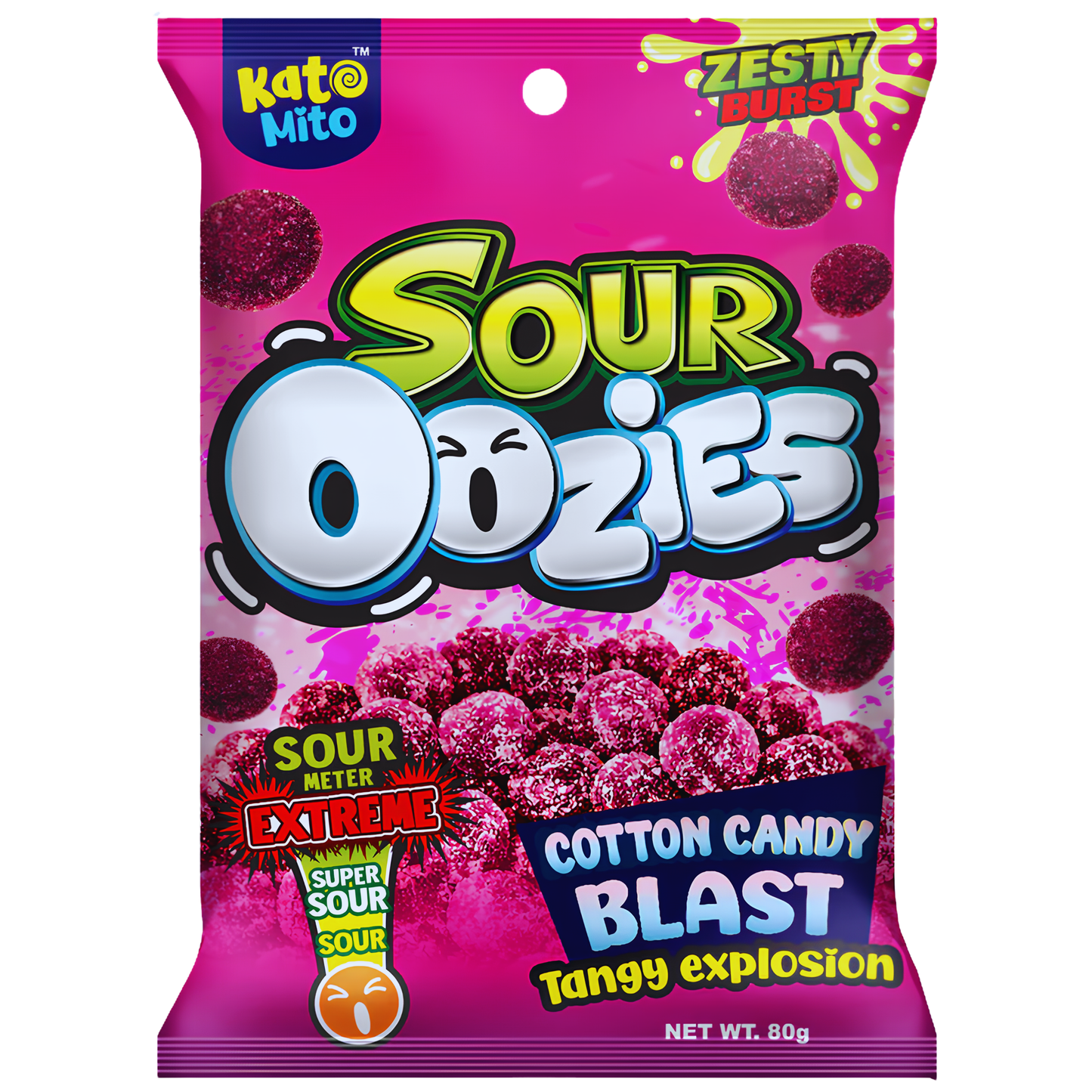 Sour Oozies Cotton Candy Peg Bag 3oz 12ct