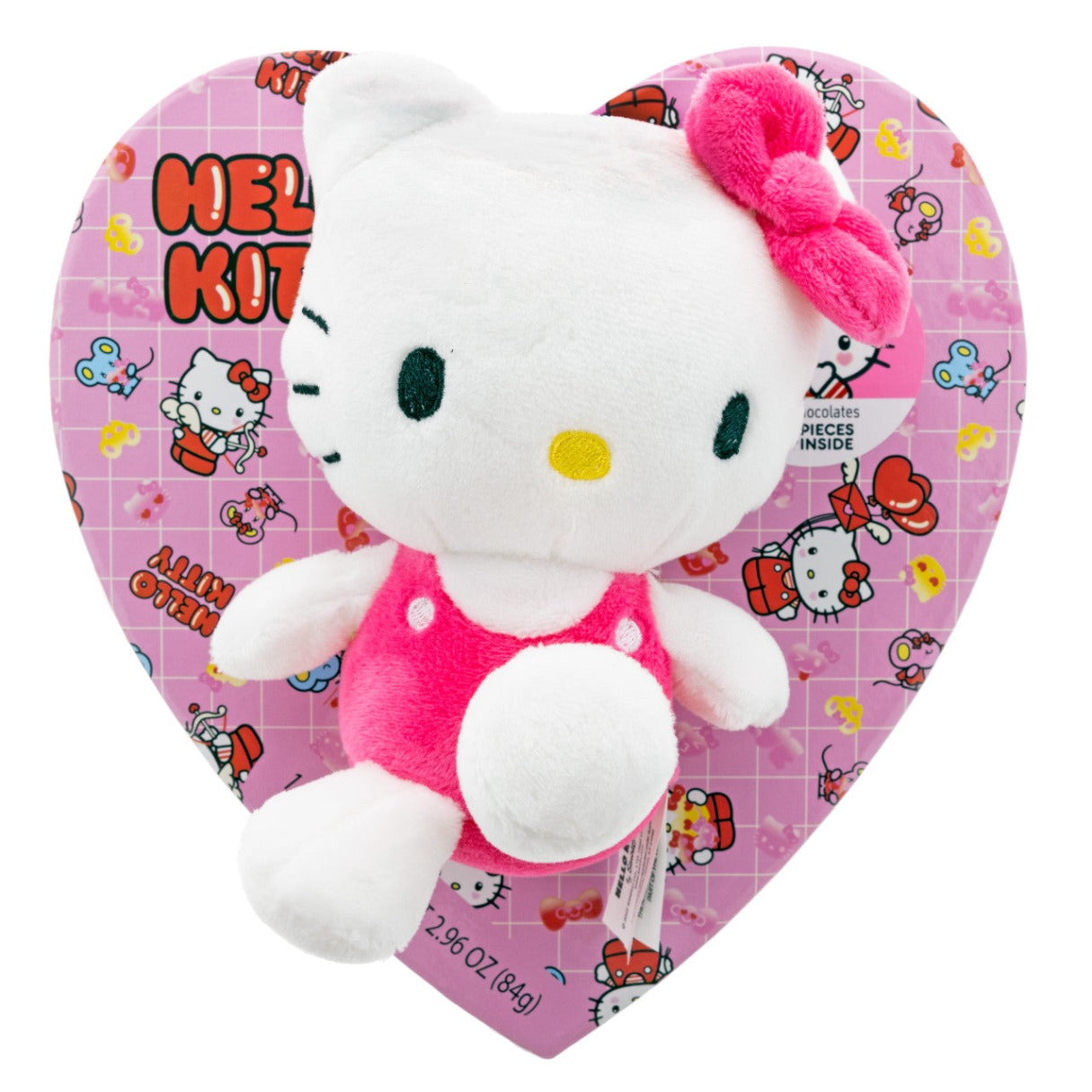 Valentine's Hello Kitty Plush with Heart 2.96oz - 3ct