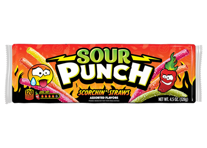 Sour Punch Scorchin Straws 4.5oz - 12ct