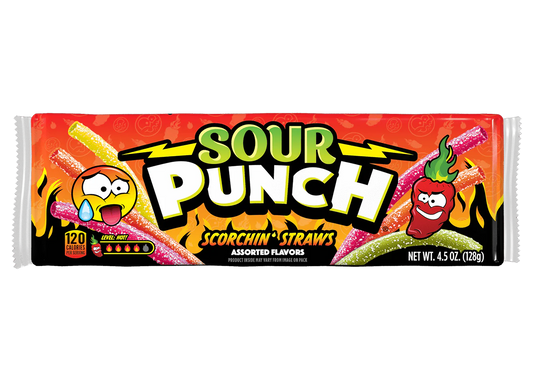 Sour Punch Scorchin Straws 4.5oz - 12ct