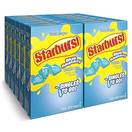 Starburst Singles To Go Zero Sugar Drink Mix, Blue Raspberry 0.48oz - 12ct