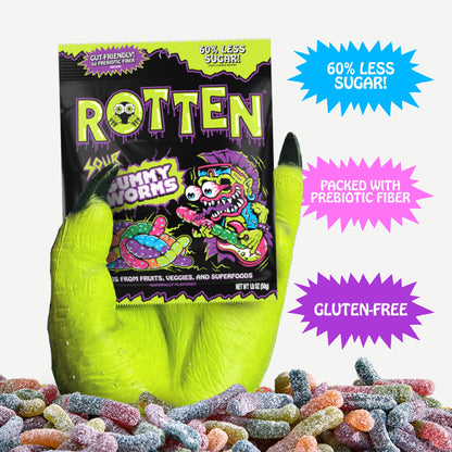 Rotten Sour Gummy Worms 1.8oz - 8ct