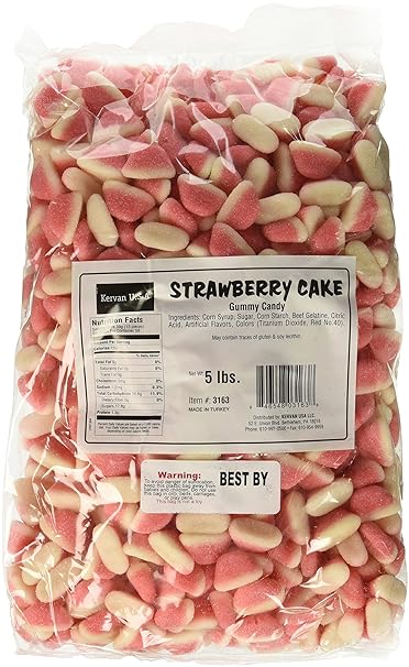 Kervan Strawberry Cake Gummi Puffs Bulk Bag 5lb - 1ct