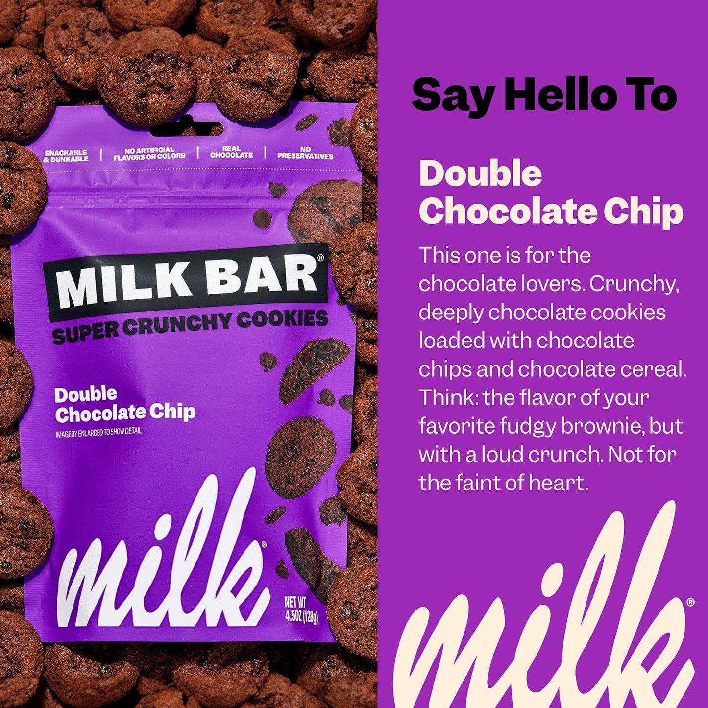 Milk Bar Double Chocolate Chip Cookies 4.5oz - 12ct