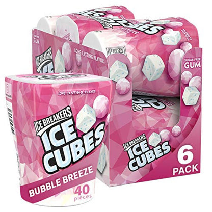 Ice Breakers Ice Cubes Bubble Breeze Sugarfree Gum 3.24oz - 6ct