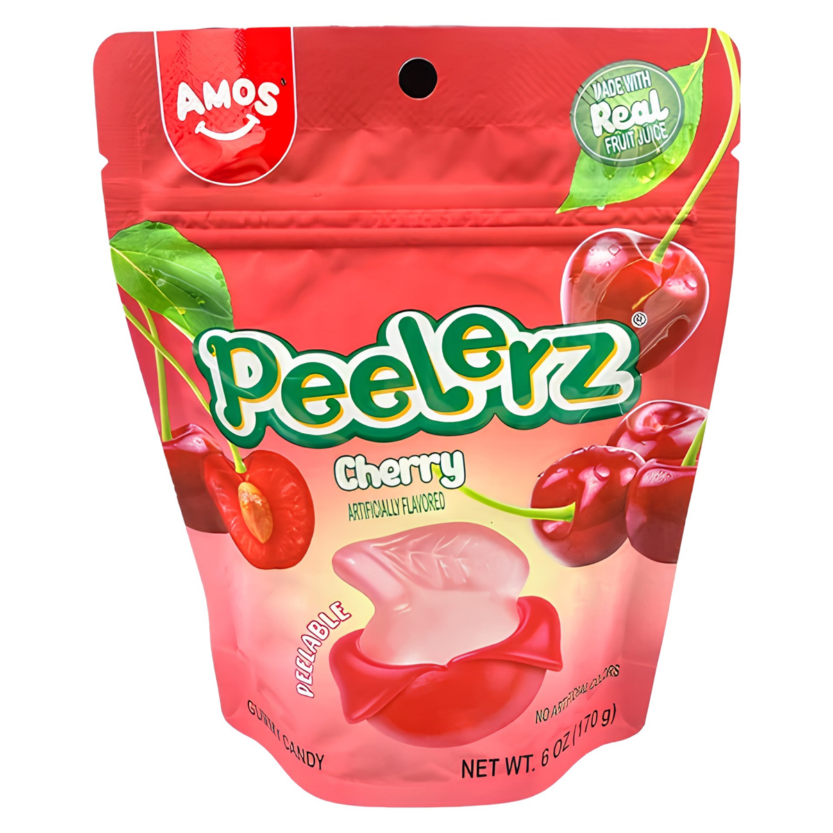 Amos Peelerz Gummy Cherry 6oz 12ct