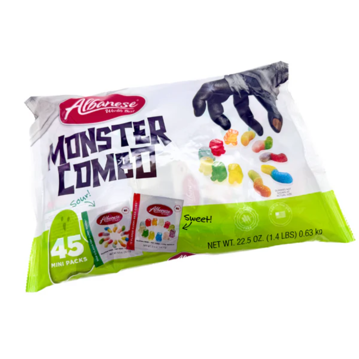 Albanese Sweet & Sour Monster Combo Gummes  Bag 22.5oz - 6ct