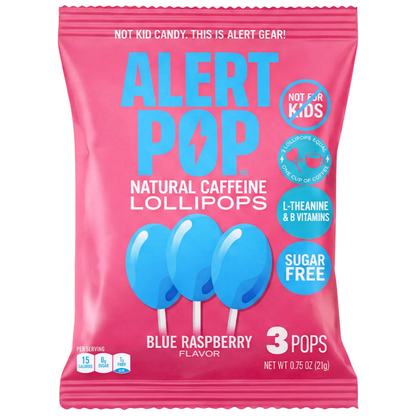 Alert Pop Blue Raspberry Lollipops .75oz 18ct