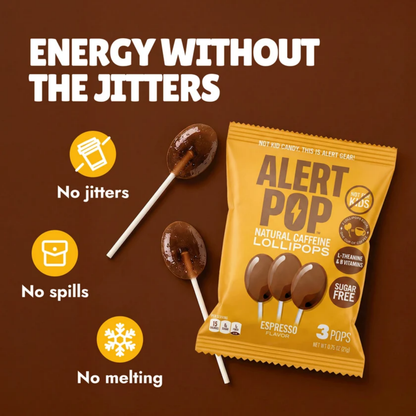 Alert Pop Espresso Lollipops .75oz 18ct