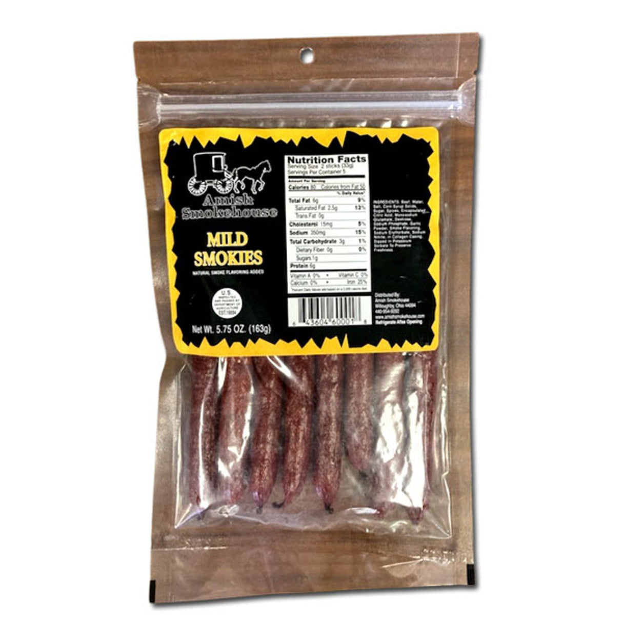 Amish Smokehouse Beef Jerky Teriyaki 5.75oz - 12ct