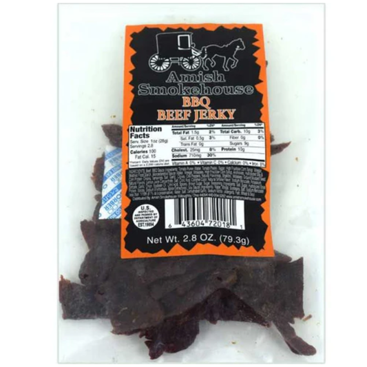Amish Smokehouse Beef Jerky BBQ 2.8oz - 12ct