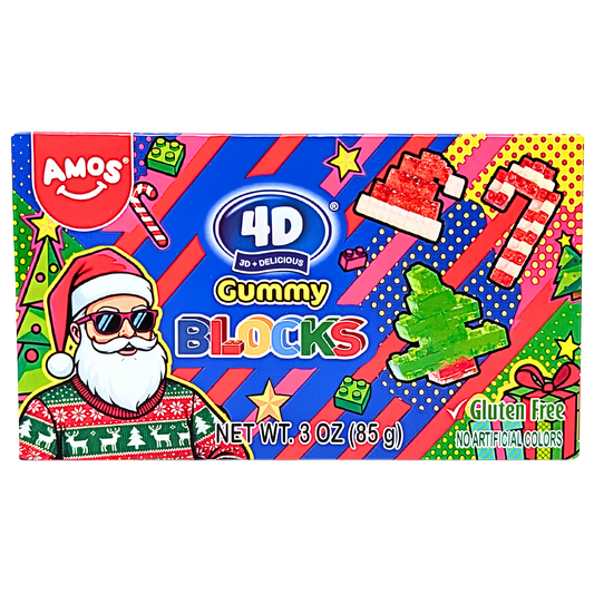 Amos 4D Gummy Blocks Santa Theatre Box 3oz 12ct
