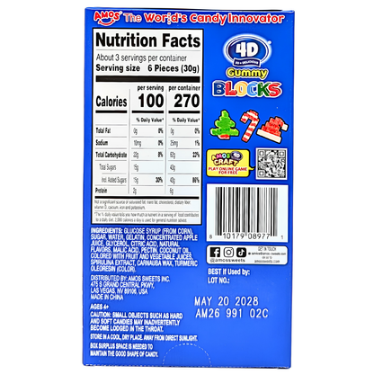Amos 4D Gummy Blocks Santa Theatre Box 3oz 12ct