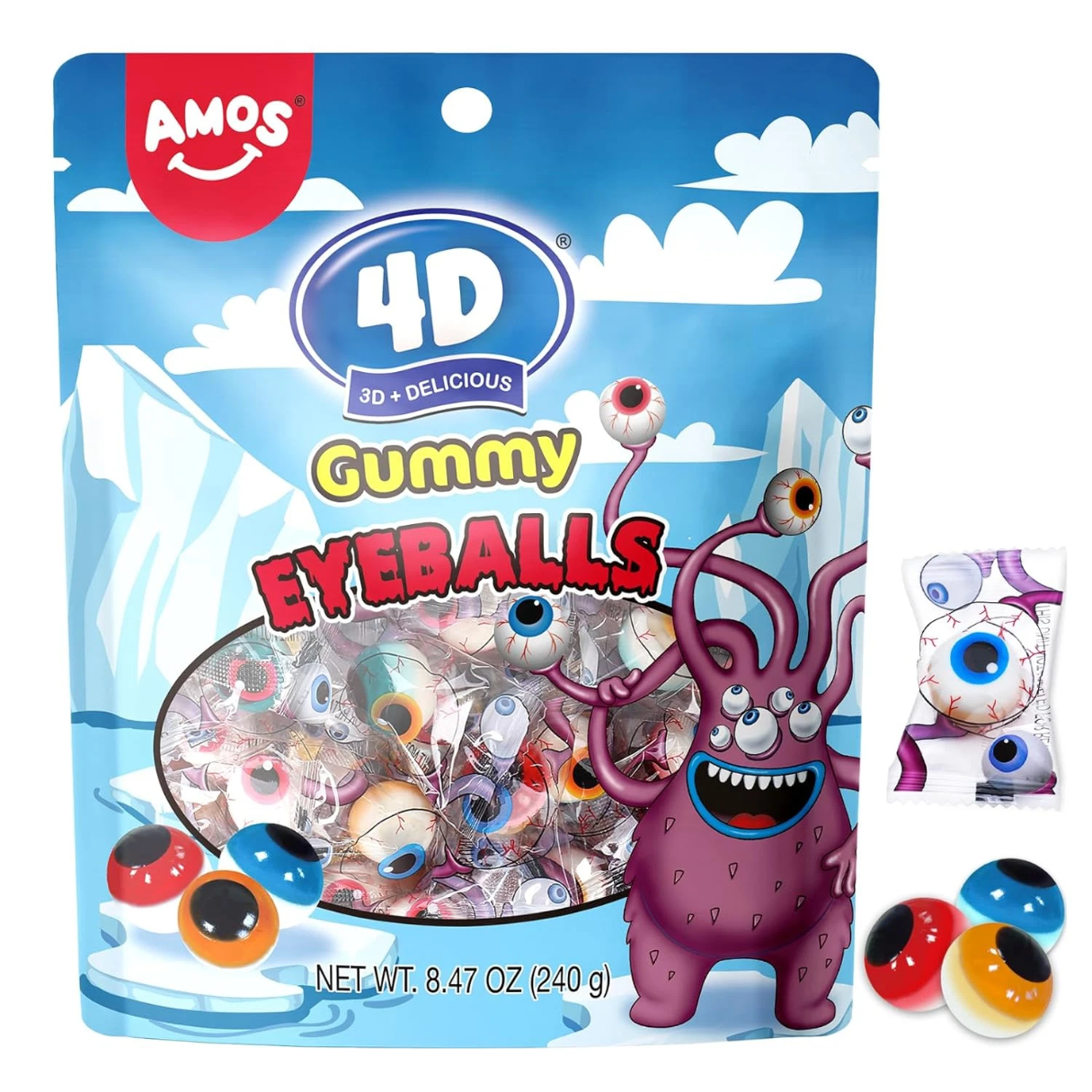 Amos 4D Gummy Eyeballs 40pcs 8.47oz 12ct