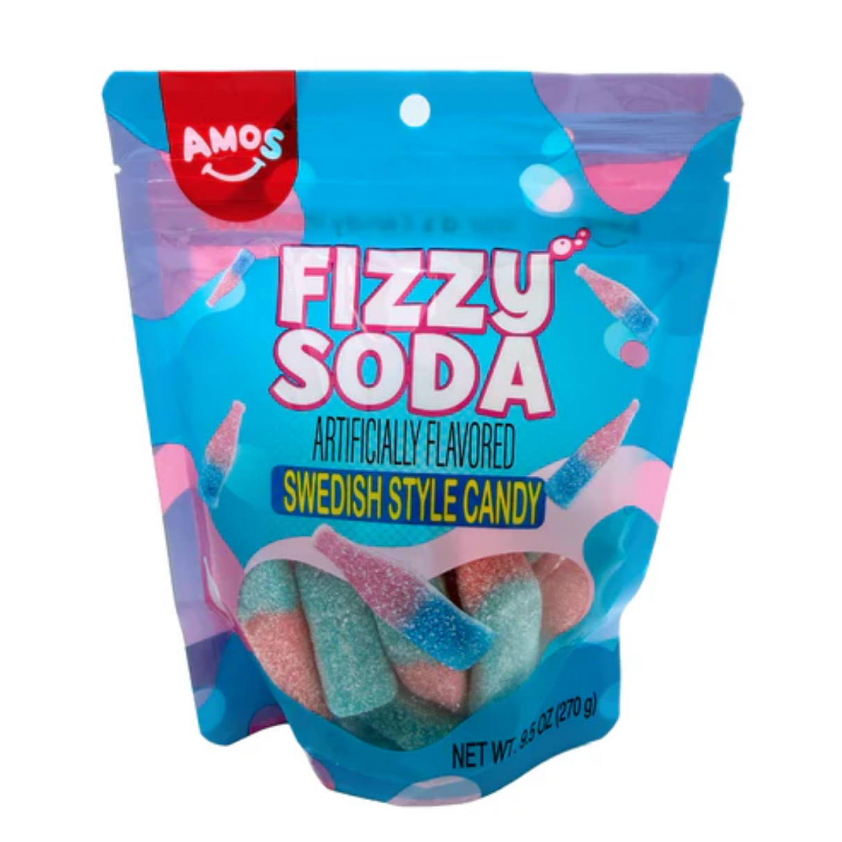 Amos Fizzy Soda Swedish Peg Bag 9.5oz -12ct