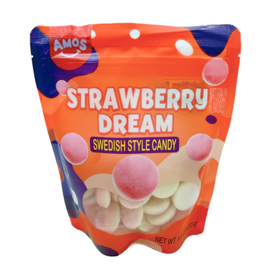 Amos Fizzy Strawberry Dreams Swedish Peg Bag 9.5oz -12ct