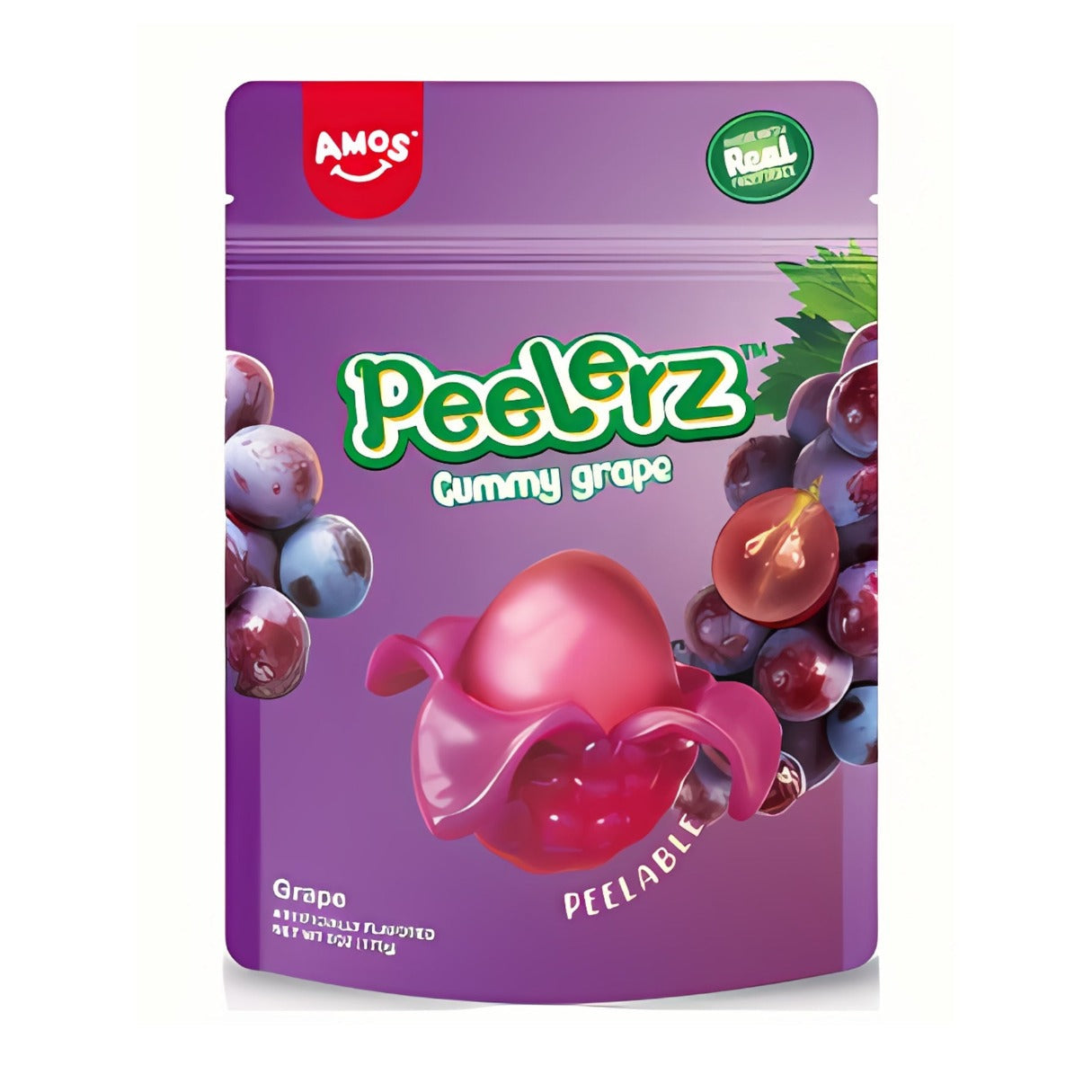 Amos Peelerz Gummy Grape 6oz - 12ct