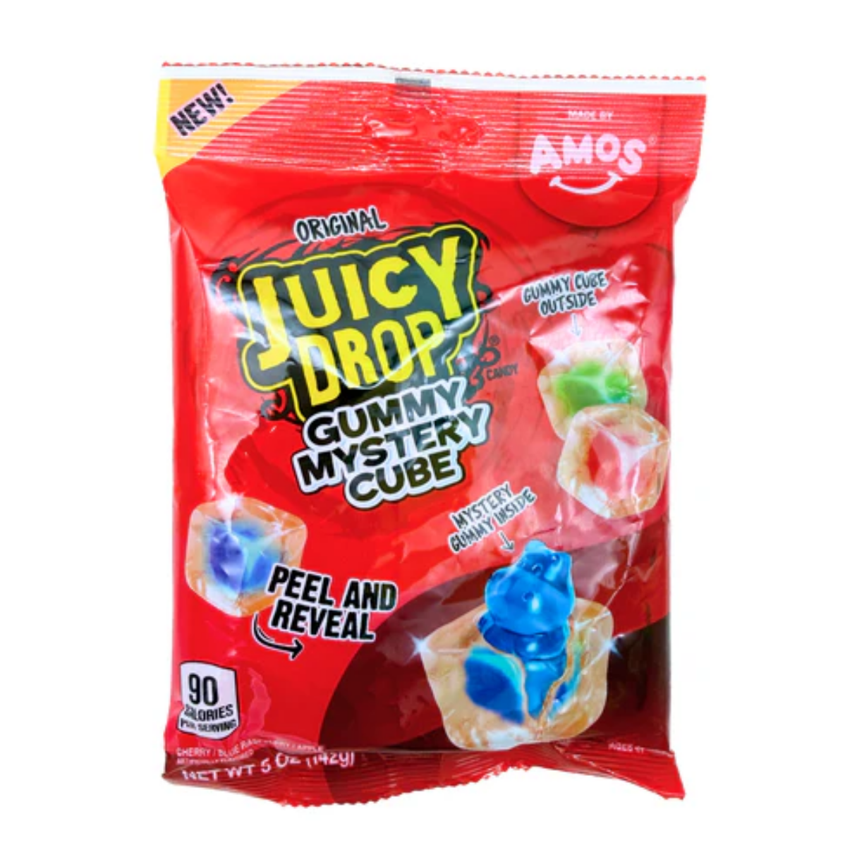 Amos Juicy Drop Gummy Mystery Cube Original 5oz - 12ct