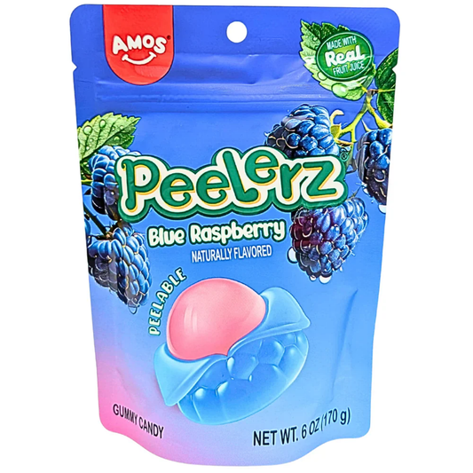 Amos Peelerz Blue Raspberry Peg Bag 6oz 12ct
