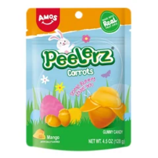 Amos Peelerz Gummy Carrots Peg Bag 4.5oz - 12ct