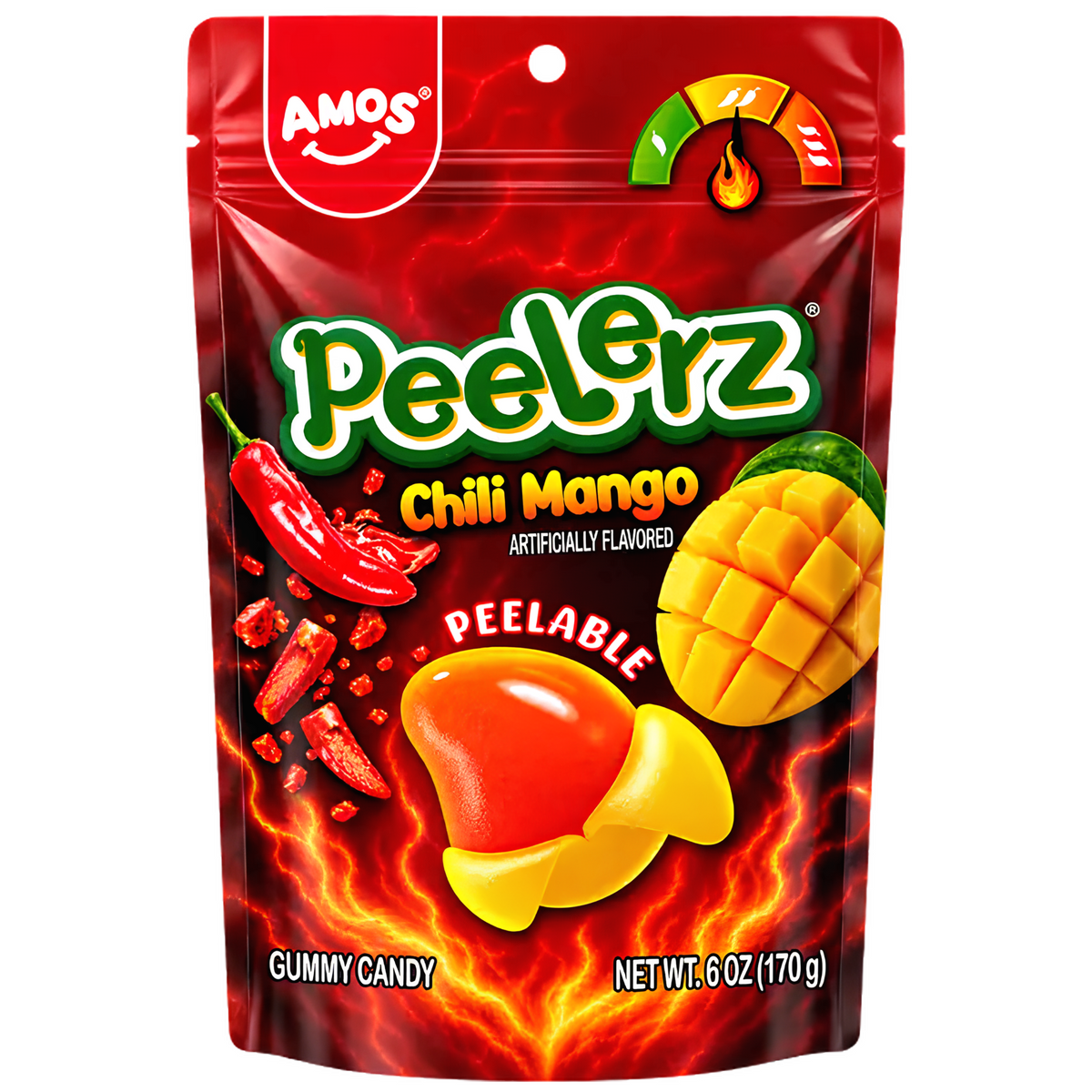 Amos Peelerz Gummy Chili Mango 6oz 12ct