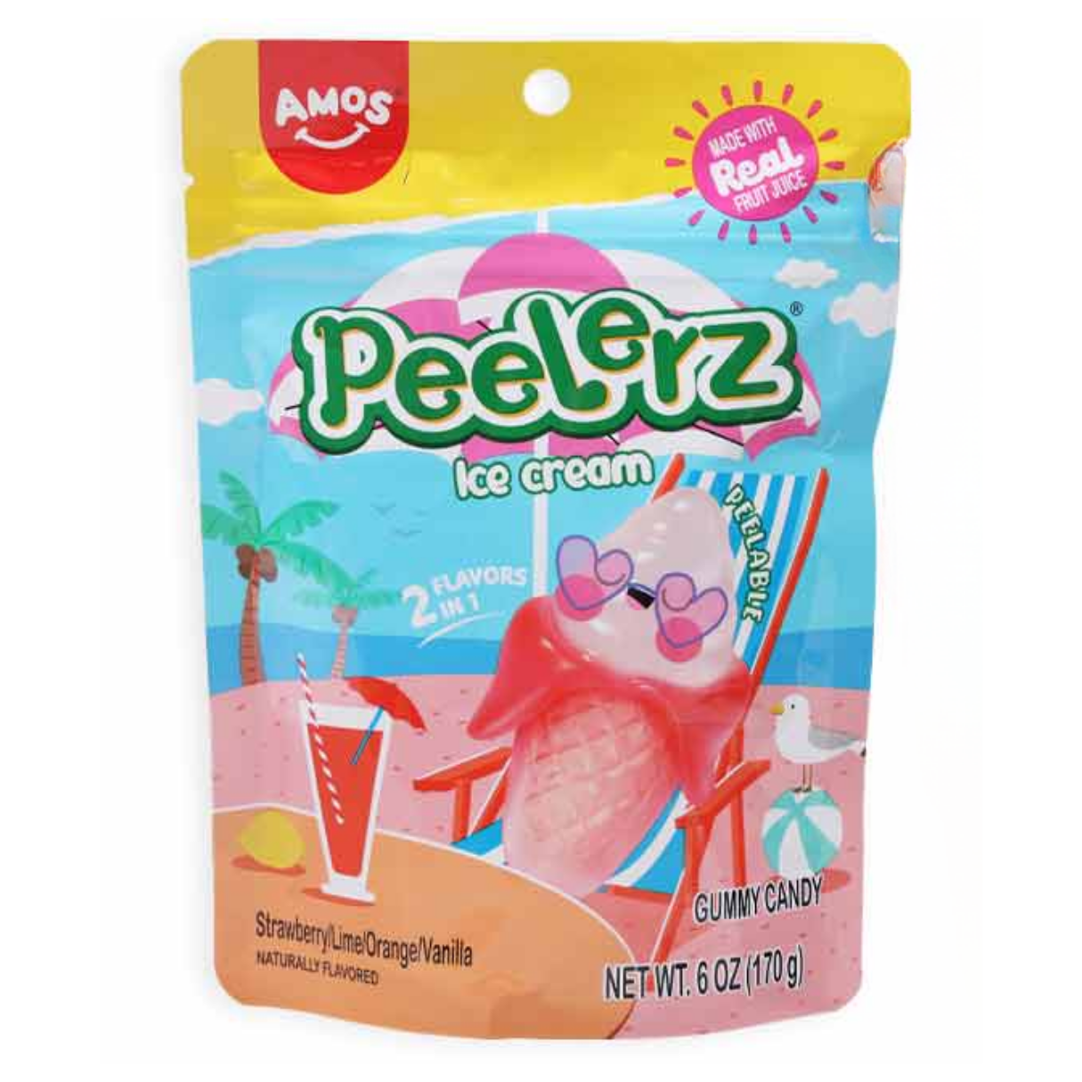 Amos Peelerz Gummy Ice Cream Peg Bag 6oz - 12ct