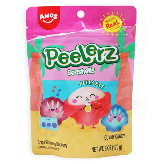 Amos Peelerz Gummy Seashells Peg Bag 6oz 12ct
