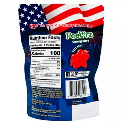 Amos Peelerz Gummy Stars Peg Bag 6oz 12ct