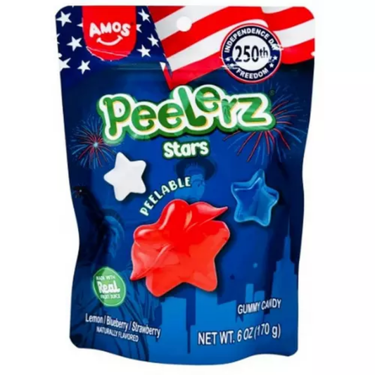 Amos Peelerz Gummy Stars Peg Bag 6oz 12ct