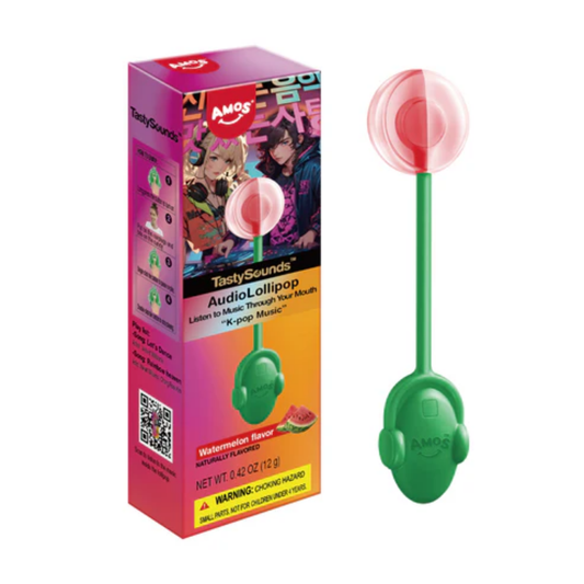 Amos TastySounds K-Pop Music Watermelon Lollipop - 0.42oz 12ct